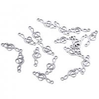 Stainless Steel Connector, 304 Stainless Steel, Music Note, DIY & 1/1 loop & hollow, original color, 16x6mm, Sold By PC