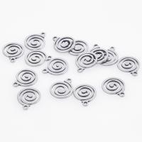 Stainless Steel Pendants, 304 Stainless Steel, Flat Round, DIY & hollow, original color, 12x10mm, Sold By PC