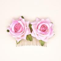 Decorative Hair Combs Zinc Alloy with Velveteen Rose fashion jewelry & for woman nickel lead & cadmium free Sold By PC