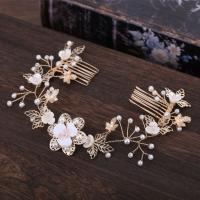 Decorative Hair Combs Zinc Alloy with Plastic Pearl fashion jewelry & for woman golden nickel lead & cadmium free Sold By PC
