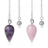 Gemstone Pendulum, with Tibetan Style, different materials for choice & for woman, 18*34mm,8mm, Sold By PC