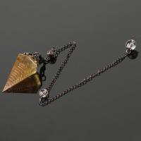 Gemstone Pendulum, with Tibetan Style, antique brass color plated, different materials for choice & Unisex, 19*42mm,7.5mm, Sold By Strand