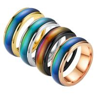 Stainless Steel Finger Ring, 304 Stainless Steel, plated, Unisex & different size for choice & change their color according to the temperature, more colors for choice, 6mm, Sold By PC