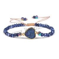 Gemstone Bracelets Natural Stone with Polyester Cord & Zinc Alloy adjustable & for woman nickel lead & cadmium free Length Approx 16-28 cm Sold By PC