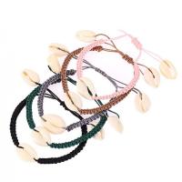 Bracelet bijoux coquillage, cordon de polyester, avec coquille, coquille, unisexe & réglable, plus de couleurs à choisir, Longueur:Environ 18-30 cm, Vendu par PC