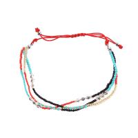 Glass Beads Bracelet Seedbead with Polyester Cord Bohemian style & adjustable & for woman Length Approx 18-30 cm Sold By PC
