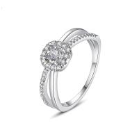 Cubic Zirconia Micro Pave Brass Ring platinum color plated & micro pave cubic zirconia & for woman nickel lead & cadmium free 7mm US Ring Sold By PC