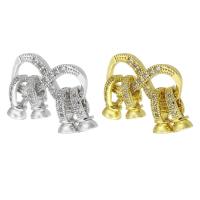 Brass Jewelry Clasps plated fashion jewelry & DIY & micro pave cubic zirconia 21mm Sold By PC