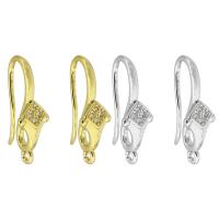 Brass Hook Earwire plated fashion jewelry & DIY & micro pave cubic zirconia & for woman Sold By Pair
