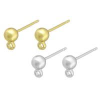 Brass Earring Post, cobre, banhado, joias de moda & DIY & para mulher, Mais cores pare escolha, 4x6.50x15mm, vendido por par