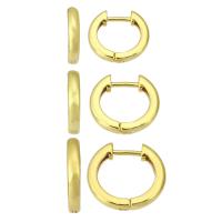 Messing Huggie Hoop Earring, Ronde, gold plated, mode sieraden & verschillende grootte voor keus & voor vrouw, gouden, Verkocht door pair