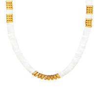 Stainless Steel Jewelry Necklace 304 Stainless Steel with Lampwork with 2.75inch extender chain real gold plated fashion jewelry & for woman Length Approx 13.78 Inch Sold By PC