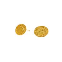 Stainless Steel Stud Earrings 304 Stainless Steel Round real gold plated fashion jewelry & for woman 16mm Sold By Pair
