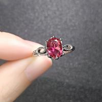 Crystal prst prsten, Mosaz, s Krystal, platina á, nastavitelný & pro ženy & s drahokamu, více barev na výběr, Velikost:6-8, Prodáno By PC