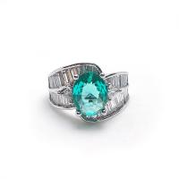 Vještački dijamant Ring Finger, Mesing, platine pozlaćen, prilagodljiv & za žene & s Rhinestone, Veličina:6-8, Prodano By PC