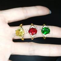 Κρύσταλλο δάχτυλο του δακτυλίου, Ορείχαλκος, με Κρύσταλλο, χρώμα επίχρυσο, για τη γυναίκα & με στρας, περισσότερα χρώματα για την επιλογή, Μέγεθος:6-8, Sold Με PC