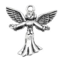 Tibetan Style Pendants, Angel, antique silver color plated, DIY, nickel, lead & cadmium free, 25x24mm, Sold By PC