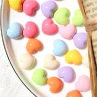 Mobile Phone DIY Decoration, Resin, Heart, stoving varnish, more colors for choice, 14x14mm, 5PCs/Bag, Sold By Bag