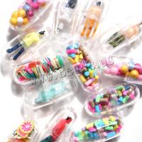 Mobile Phone DIY Decoration, Resin, Capsule, more colors for choice, 10x25mm, Sold By PC