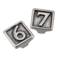 Perlas de acero inoxidable, acero inoxidable 316, Bricolaje & diferentes patrones para la opción, color original, 10x10mm, agujero:aproximado 1.5mm, Vendido por UD