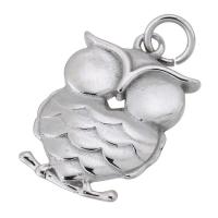 Stainless Steel Animal Pendants, 316 Stainless Steel, Owl, DIY, original color, 15x22x2.50mm, Hole:Approx 4mm, Sold By PC