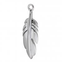 Stainless Steel Pendants, 316 Stainless Steel, Leaf, DIY, original color, 10x32x3mm, Hole:Approx 2mm, Sold By PC