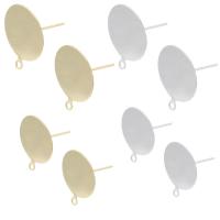Brass Earring Stud Component Round plated fashion jewelry & DIY Sold By PC