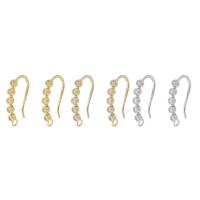 Brass Hook Earwire, Mesing, pozlaćen, modni nakit & možete DIY & micro utrti kubni cirkonij, više boja za izbor, 2x15x11mm, Prodano By par