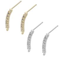 Brass Earring Stud Component plated fashion jewelry & DIY & micro pave cubic zirconia Sold By Pair