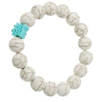 Bracelets de pierres précieuses, Magnésite, bijoux de mode & pour femme, blanc, 11x12x7mm, Vendu par 8 pouce brin
