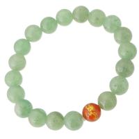 Bracelets de pierres précieuses, aventurine vert, Impression, Naturel & bijoux de mode & pour femme, vert, 10x10x10mm, Vendu par 8 pouce brin