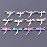 Stainless Steel Animal Pendants 304 Stainless Steel Dragonfly Vacuum Ion Plating DIY Sold By PC