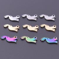 Stainless Steel Animal Pendants, 304 Stainless Steel, Dove, Vacuum Ion Plating, DIY, more colors for choice, 7x12mm, Sold By PC