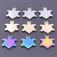Stainless Steel Animal Pendants, 304 Stainless Steel, Turtle, Vacuum Ion Plating, DIY, more colors for choice, 15x12mm, Sold By PC
