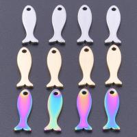 Stainless Steel Animal Pendants, 304 Stainless Steel, Fish, Vacuum Ion Plating, DIY, more colors for choice, 5x15mm, Sold By PC