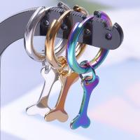 Huggie Hoop Drop Earring 304 Stainless Steel Dog Bone Vacuum Ion Plating for woman Sold By Pair