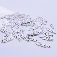 Stainless Steel Pendants, 304 Stainless Steel, Feather, Vacuum Ion Plating, DIY, more colors for choice, 5x17mm, Sold By PC