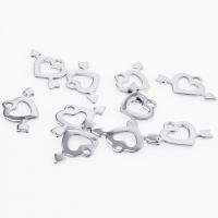 Stainless Steel Heart Pendants, 304 Stainless Steel, Vacuum Ion Plating, DIY & hollow, more colors for choice, 12x20mm, Sold By PC