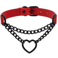 Mode Choker halsband, PU, med 304 rostfritt stål & Zink Alloy, plated, Längd justerbar & mode smycken & för kvinna, fler färger för val, Längd Ca 44 cm, Säljs av PC
