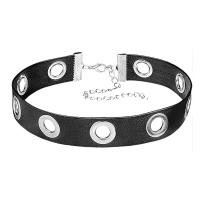 Mode Choker halsband, PU, med Zink Alloy, plated, Längd justerbar & mode smycken & för kvinna, svart, Längd Ca 36 cm, Säljs av PC