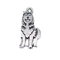 Tibetan Style Animal Pendants, Dog, antique silver color plated, DIY, nickel, lead & cadmium free, 17x8mm, Sold By PC