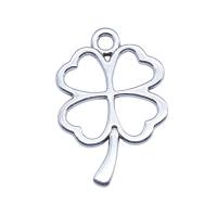 Zinc Alloy Clover Pendant Four Leaf Clover antique silver color plated DIY & hollow nickel lead & cadmium free Sold By PC