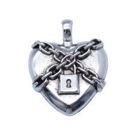 Tibetan Style Heart Pendants, antique silver color plated, DIY, nickel, lead & cadmium free, 26x33mm, Sold By PC