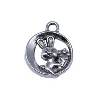 Tibetan Style Animal Pendants, Rabbit, antique silver color plated, DIY, nickel, lead & cadmium free, 12x15mm, Sold By PC