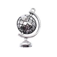 Zinc Alloy Pendants Globe antique silver color plated DIY nickel lead & cadmium free Sold By PC