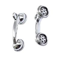 Zinc Alloy Pendants Telephone antique silver color plated DIY nickel lead & cadmium free Sold By PC