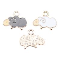 Zinc Alloy Enamel Pendants Sheep gold color plated DIY nickel lead & cadmium free Sold By PC