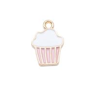 Zinc Alloy Enamel Pendants Cake gold color plated DIY nickel lead & cadmium free Sold By PC