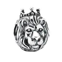 925 Sterling Silver European Beads, Lion, polished, vintage & DIY, 8x12mm, Sold By PC