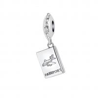 925 Sterling Silver European Pendant, polished, DIY & with rhinestone, 7x24mm, Sold By PC
